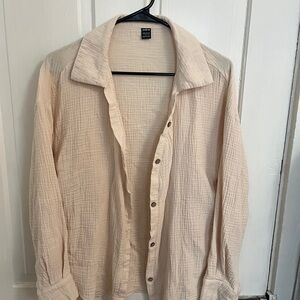 SHEIN Cream Textured Shirt